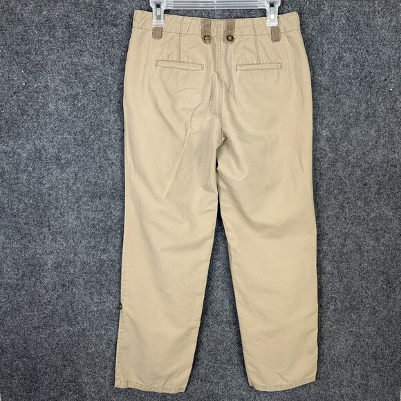 Boden Khaki Pants Women 6R Straight Leg Roll Tab Hem Cotton Blend - Picture 7 of 15